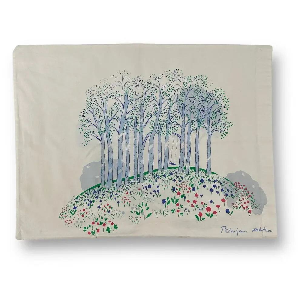 Pohjan Akka Bear In The Woods Printed Cotton Pillowcase Standard Size